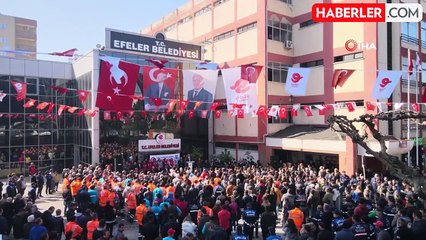 Efeler Belediyesi'nde işçiler maaş artışını davul zurnayla kutladı