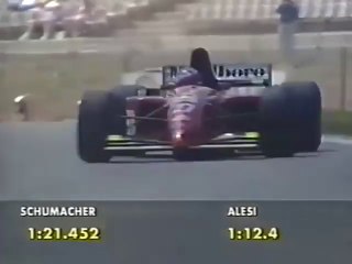 F1 – Jean Alesi (Ferrari V12) lap in qualifying – Spain 1995