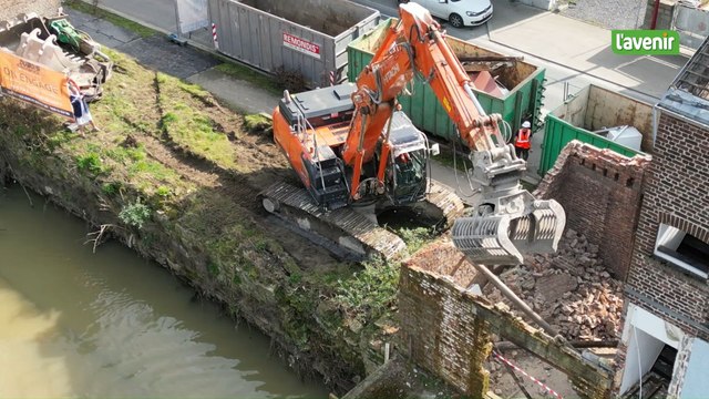 Début de la démolition des maisons ravagées par les inondations à Chaudfontaine en 2021