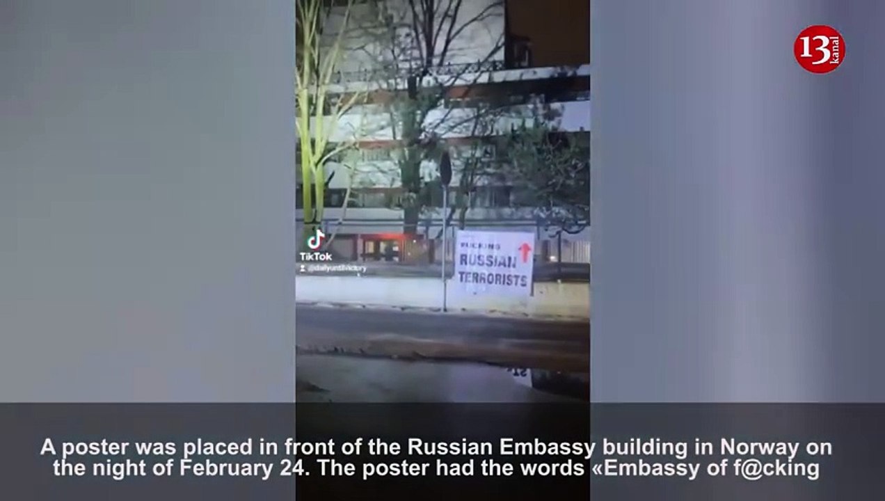 _F..king Russian t_rrorists”- A protest outside of Russian embassy building in Norway