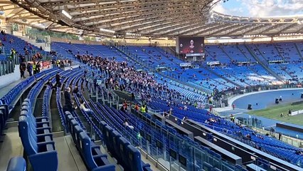Brighton and Hove Albion fans make themselves heard in Stadio Olimpico