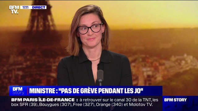 Grève pendant les JO: Je ne peux pas imaginer qu'on ne fasse pas en sorte que ça se passe bien , assure Leslie Rival (secrétaire générale d’Alliance France tourisme)