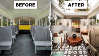 3 Interior Designers Convert The Same Abandoned School Bus
