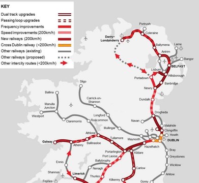 Rail minister O’Dowd reiterates view that Derry-Portadown train link will be 200kmph