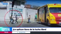 En Puebla choferes se agarran a golpes en plena calle