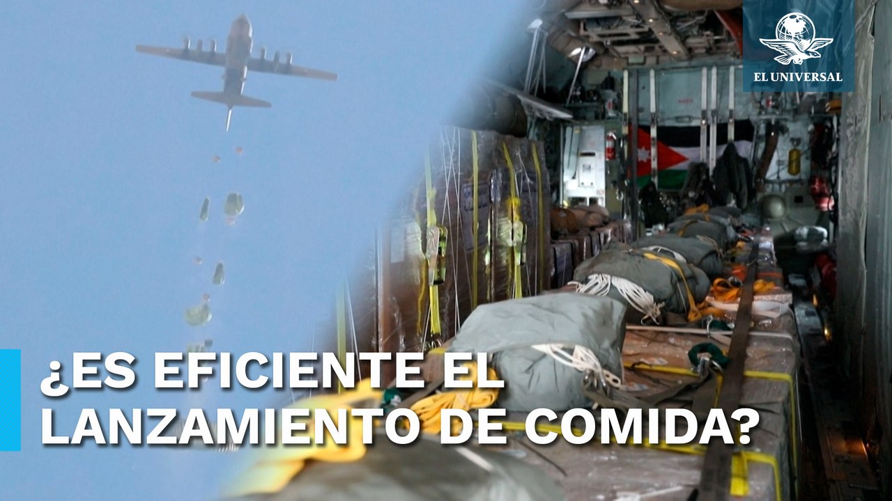 Otra vez, EU lanza alimento desde el aire para el norte de Gaza