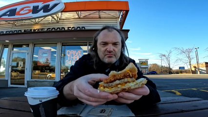 A&W Egg & Sausage Breakfast Sandwich Review + Coffee