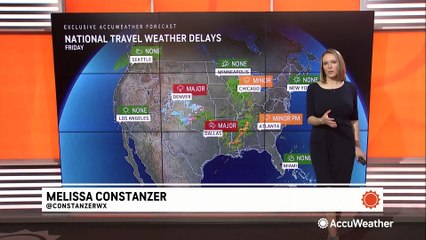 Rain and snow to cause travel delays across the country on Friday