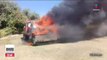 Pobladores de Ocuilan quemaron camión que transportaba madera de tala ilegal