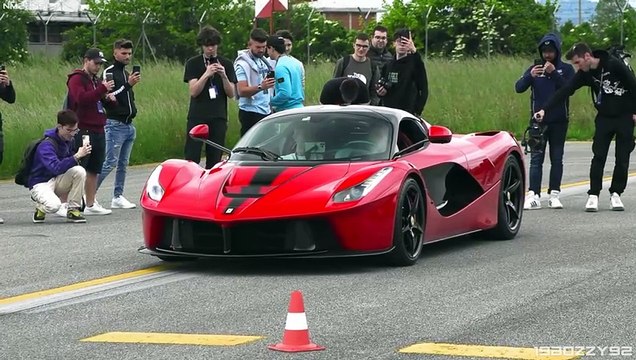 Ferrari LaFerrari w- Titanium Exhaust Sound- Accelerations, Revs & Fly Bys on Airstrip & on Track!
