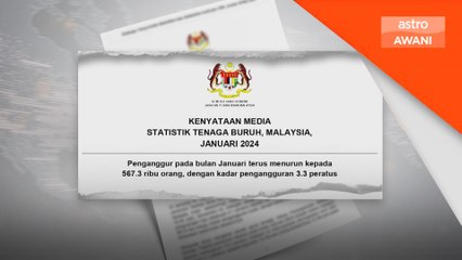 Kadar pengangguran terus menurun pada Januari 2024