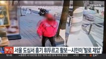 서울 도심서 흉기 휘두르고 활보…시민이 '발로 제압'