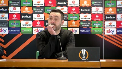 Brighton's Roberto de Zerbi on devastating 4-0 defeat to AS Roma in UEFA Europa League last 16 first leg