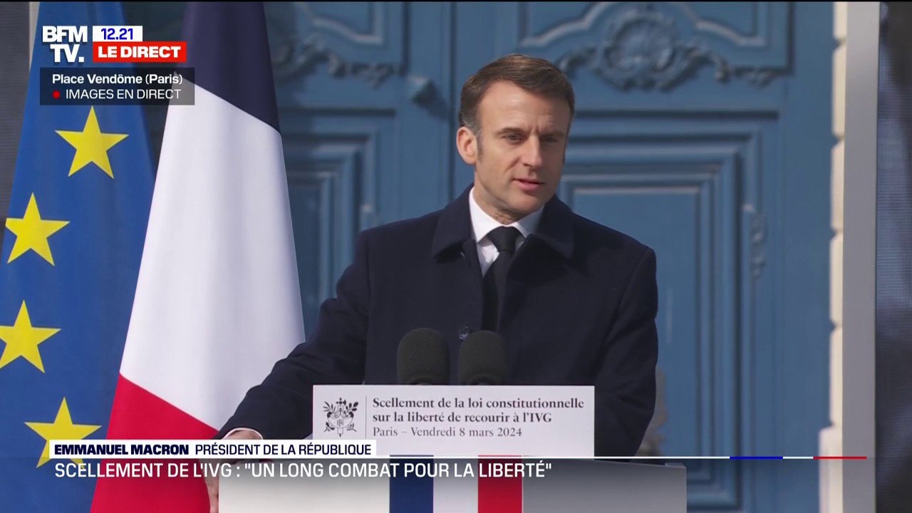 IVG dans la Constitution: "Durant de trop longues années, le destin des femmes était scellé par d'autres", déclare Emmanuel Macron