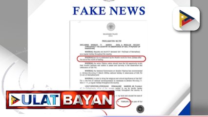 Kumakalat na deklarasyon na holiday sa Lunes, ‘fake news’ ayon sa Malacañang