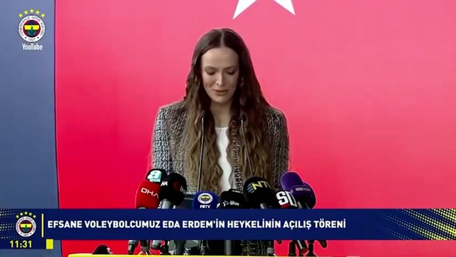 Eda Erdem'in heykelinin açılış töreni