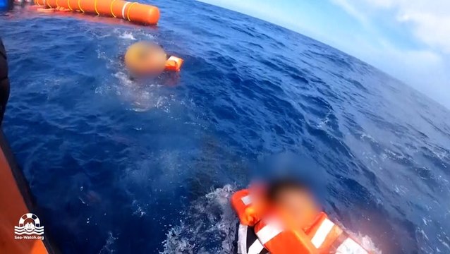 Sea-Watch NGO rescues more than 50 migrants from Mediterranean Sea after wooden boat tips