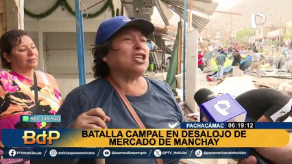 Comerciantes del “Mercado 2000” de Manchay se enfrentan a policías para evitar desalojo en Pachacámac