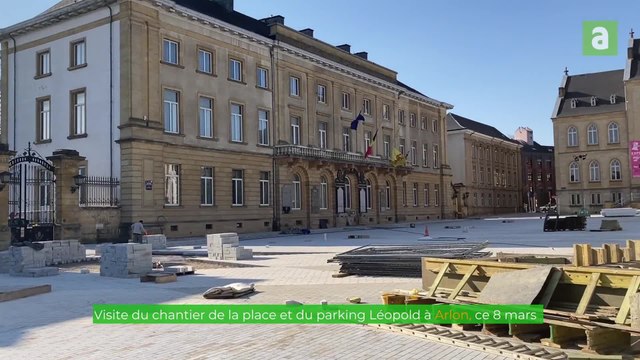 Visite du chantier de la place et du parking Léopold à Arlon, le 8 mars 2024