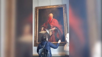 Pro Palestine group destroy historic painting of Lord Balfour at Cambridge University