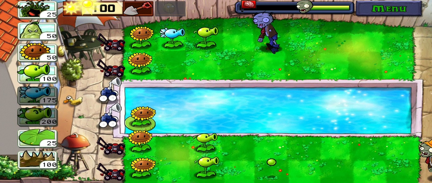 Plants vs Zombies | Mobile ver | POOL LEVEL 1
