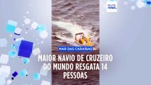 Maior navio cruzeiro do mundo resgata 14 pessoas à deriva no oceano