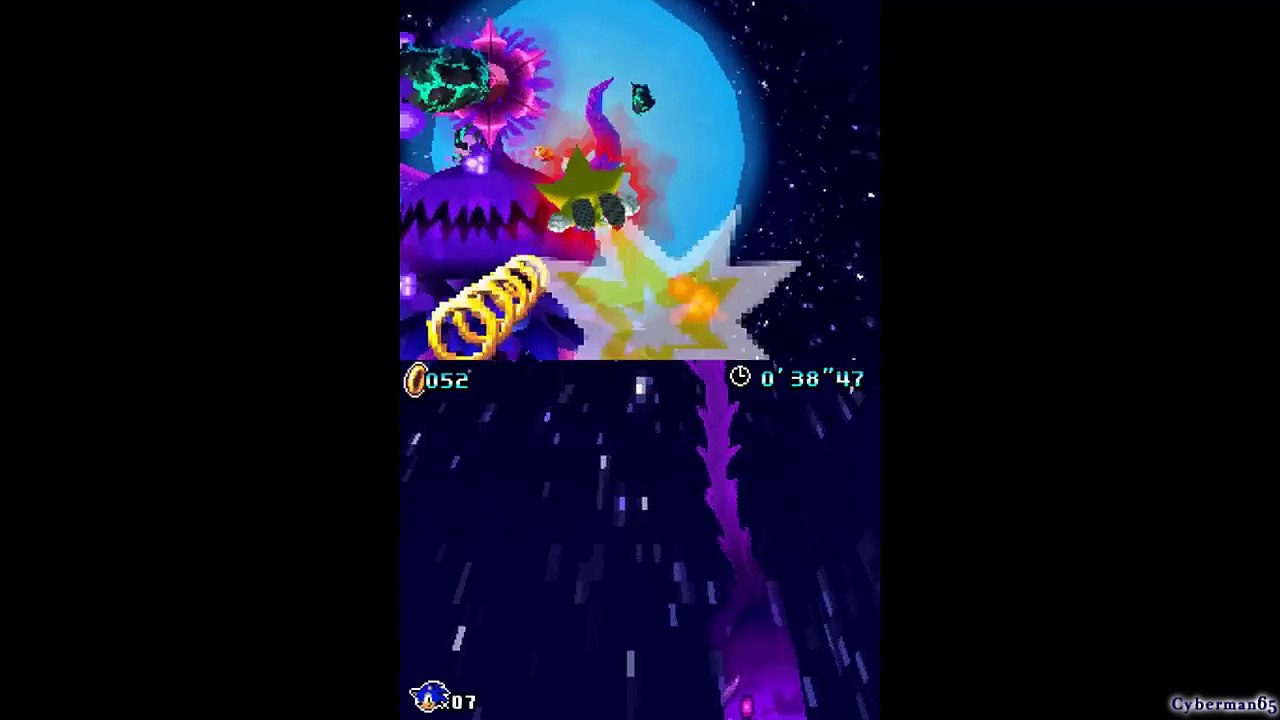 Sonic Colors (DS) _ Super Sonic _ Secret Boss - Nega-Mother Wisp