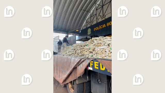 PRF apreende grande quantidade de maconha em assoalho falso de carreta