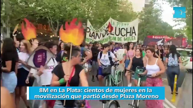 8M en La Plata: cientos de mujeres en la movilización que partió desde Plaza Moreno