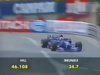 F1 – Martin Brundle (Ligier Mugen-Honda V10) lap in qualifying – Monaco 1995