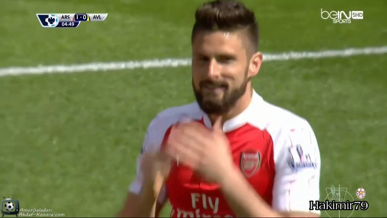 هدف اوليفييه جيرو في مرمى استون فيلا الدوري الانجليزي الممتاز 2015/16 / Olivier Giroud goal against Aston villa primier league 2015/16