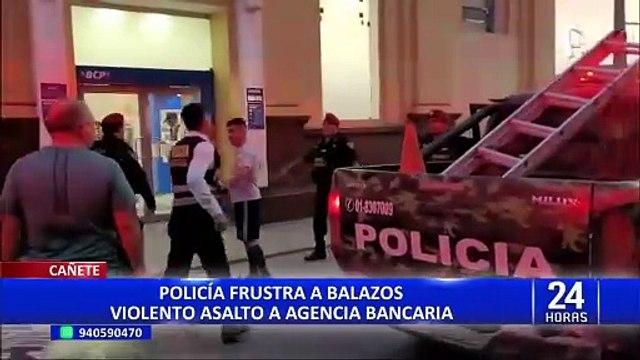 Cañete: intento de robo a banco provoca tiroteo entre delincuentes y policías