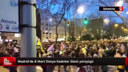 Madrid'de 8 Mart Dünya Kadınlar Günü yürüyüşü