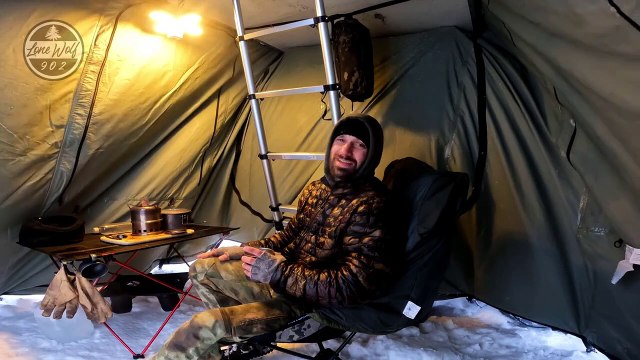 Camping In Snow Storm With Rooftop Tent And Diesel Heater