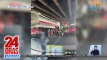 Truck ng coconut oil, bumangga sa poste sa Skyway; Tumapong mantika, nagdulot ng trapiko at aksidente | 24 Oras Weekend