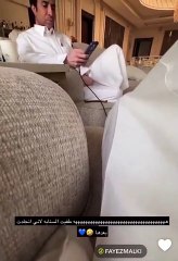 مقطع طريف يجمع بين فايز المالكي وابنه والنهاية صادمة