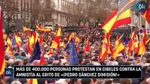 Más de 400.000 personas protestan en Cibeles contra la amnistía al grito de «¡Pedro Sánchez dimisión!»