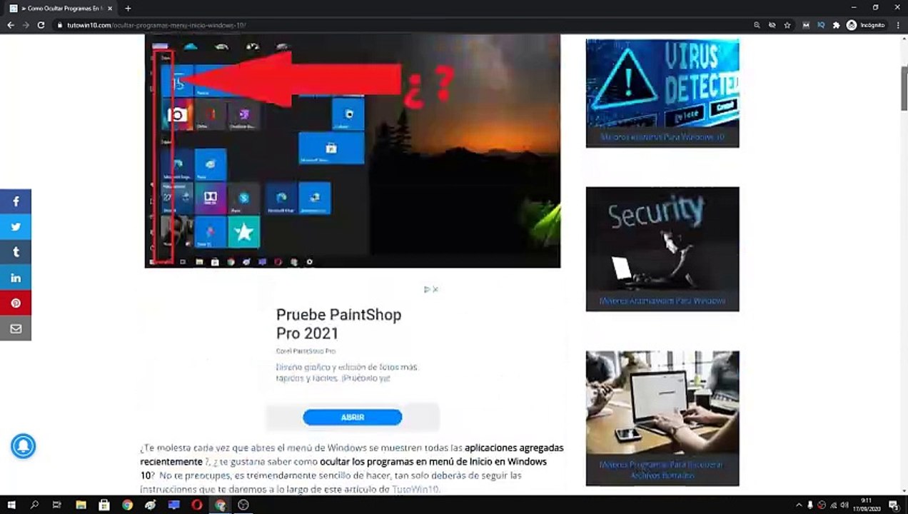  Como OCULTAR PROGRAMAS AGREGADOS RECIENTEMENTE en INICIO en WINDOWS 10 FÁCIL y RÁPIDO