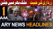 ARY News 1 AM Headlines 10th March 2024 | Zardari Wins Presidential Election | PPP's celebration
