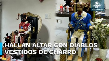 Descubren altar satánico en CDMX con diablos vestidos de charro
