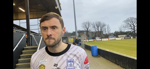 Fra McCaffrey post match Carrick Rangers v Newry City