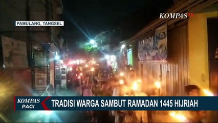 Ratusan Obor Sambut Bulan Suci Ramadhan 1445 H di Pamulang Tangsel
