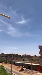 The moment the missile was launched from the Sudanese fighter targeting the rebel Rapid Support militia