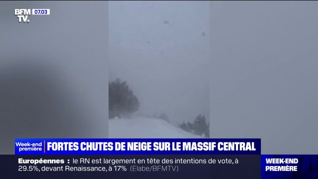 D'impressionnantes chutes de neige sont tombées sur le Massif central