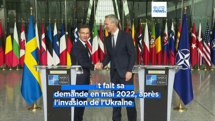 Le drapeau suédois hissé au siège de l'OTAN