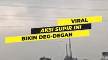 Aksi supir bis bikin deg-degan