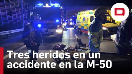 Tres personas heridas en un accidente de tráfico en la M-50 a la altura de Boadilla del Monte