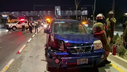 Aparatoso choque entre torton y camioneta