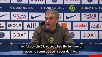 PSG - Luis Enrique : “Je n’aime pas donner, et le premier but est un cadeau”