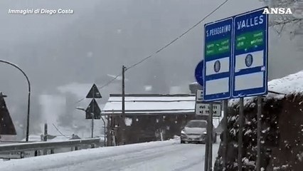 Maltempo, intense nevicate sulle Dolomiti bellunesi
